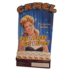 Vintage CAMEL Cigarettes Carton Store Display Advertising Standee 15.5"H x 11"W